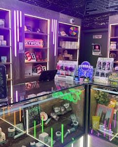 Violet neon corner display
